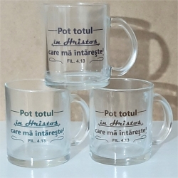 Cana sticla transparenta, Pot totul in Hristos!